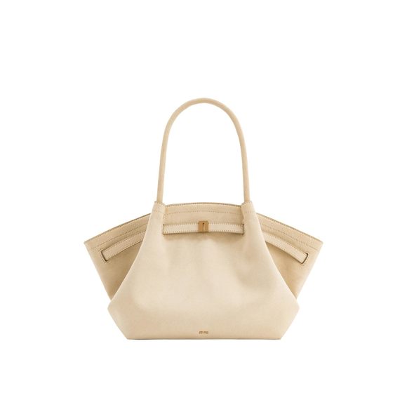 Hana Medium Faux Suede Tote Bag - Off White :O - Picture 1 of 8